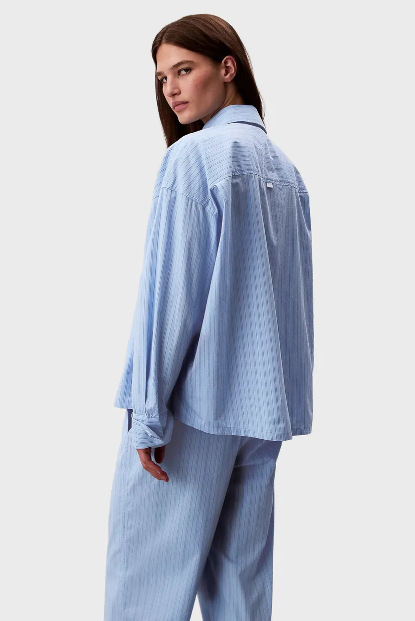 Женская голубая рубашка в полоску BUTTON DOWN 3