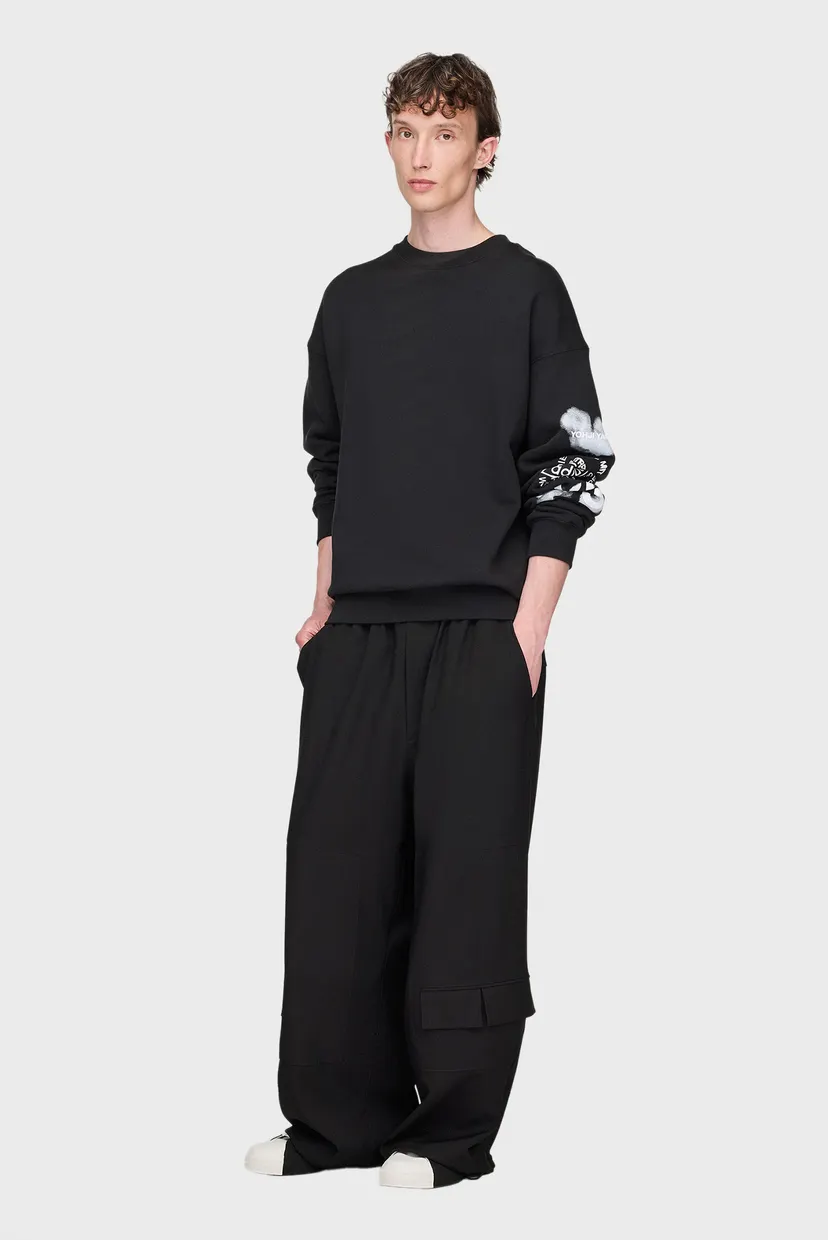 Черный свитшот Y-3 Graphic Crew (унисекс) 5