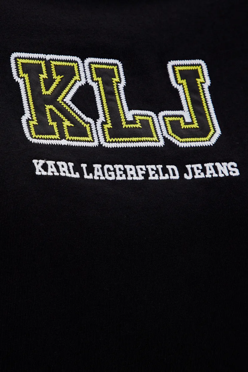 Жіноча чорна футболка KLJ REGULAR CROP CROP LOGO SSLV TEE 3