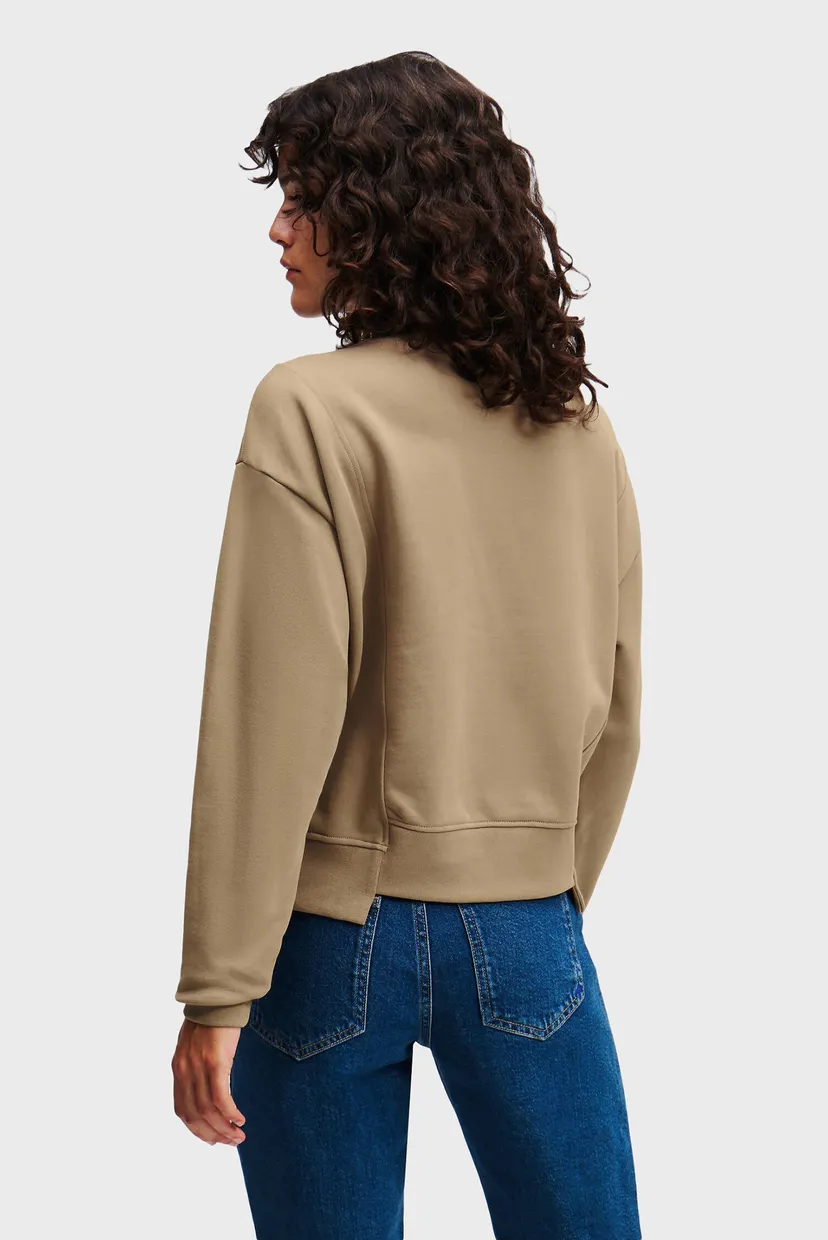 Жіночий бежевий світшот KLJ ASYMMETRIC MOCK SWEAT 3