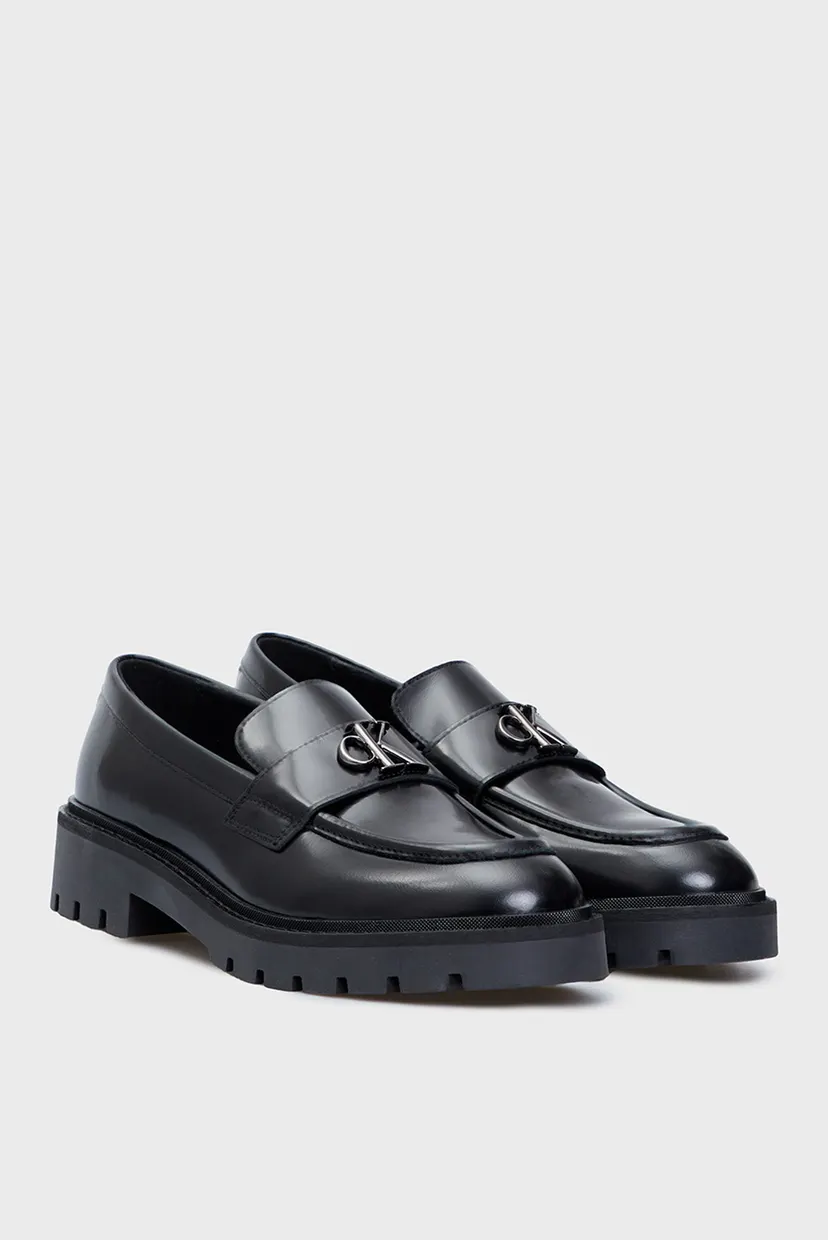 Жіночі чорні шкіряні лофери COMBAT LOAFER MG MTL 3