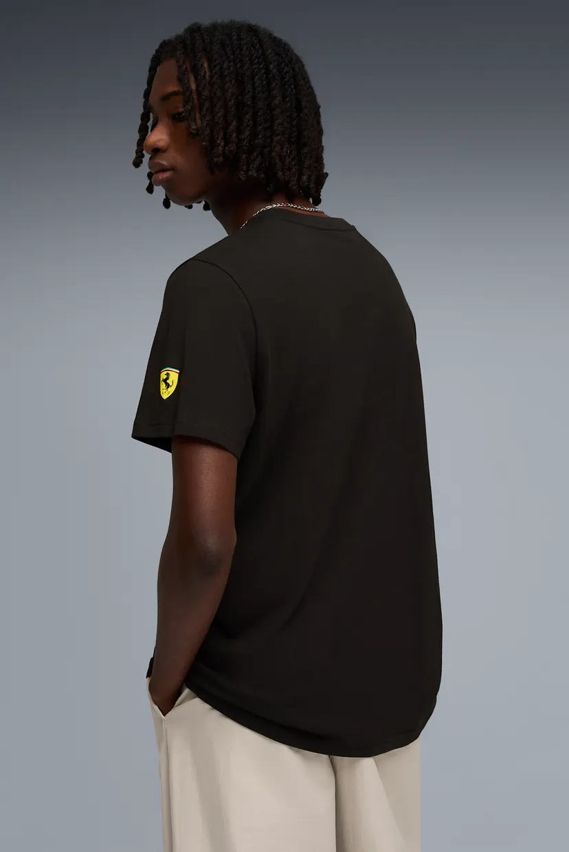Чоловіча чорна футболка Scuderia Ferrari Tonal Shield Tee Men 3