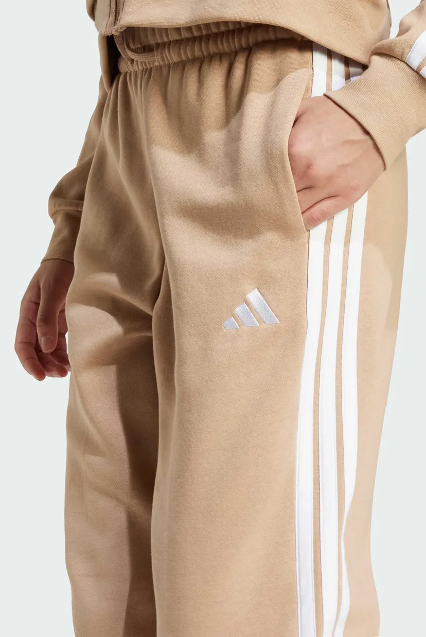 Жіночі бежеві спортивні штани Essentials 3-Stripes Fleece Loose-Fit 4