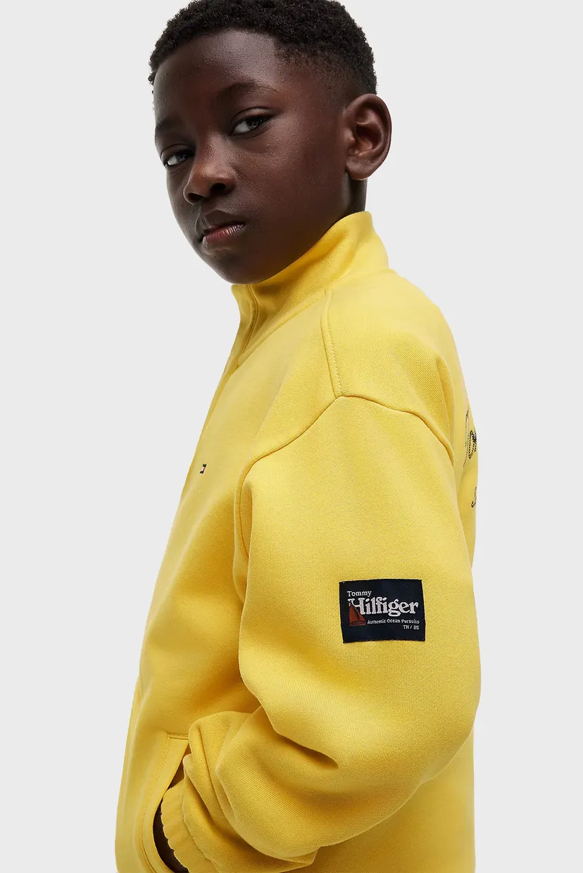 Детская желтая спортивная кофта BUTTON HIGH NECK SWEATSHIRT 4