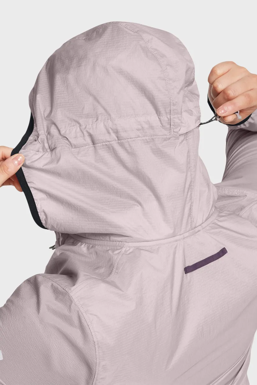 Жіноча пудрова вітровка UA Run Trail Jacket-GRY 3
