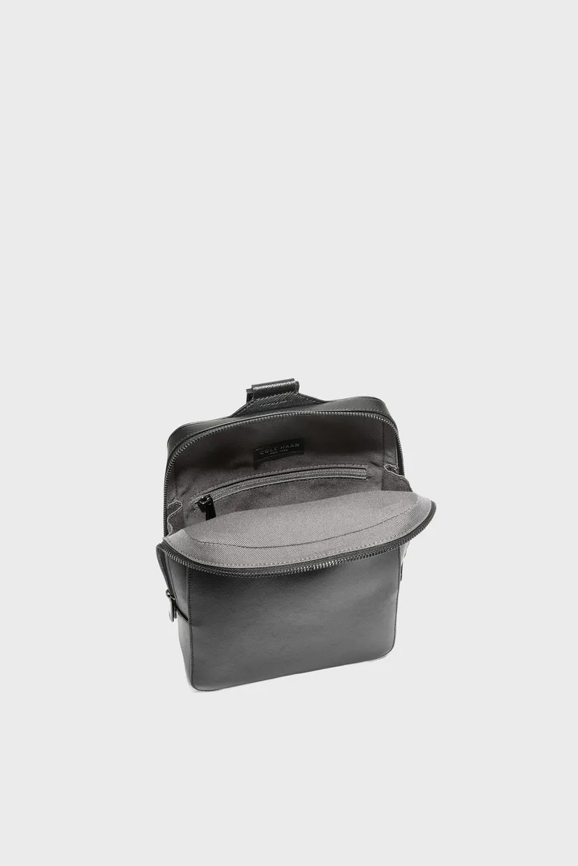 Чоловіча чорна шкіряна сумка Belmont Sling Bag 4