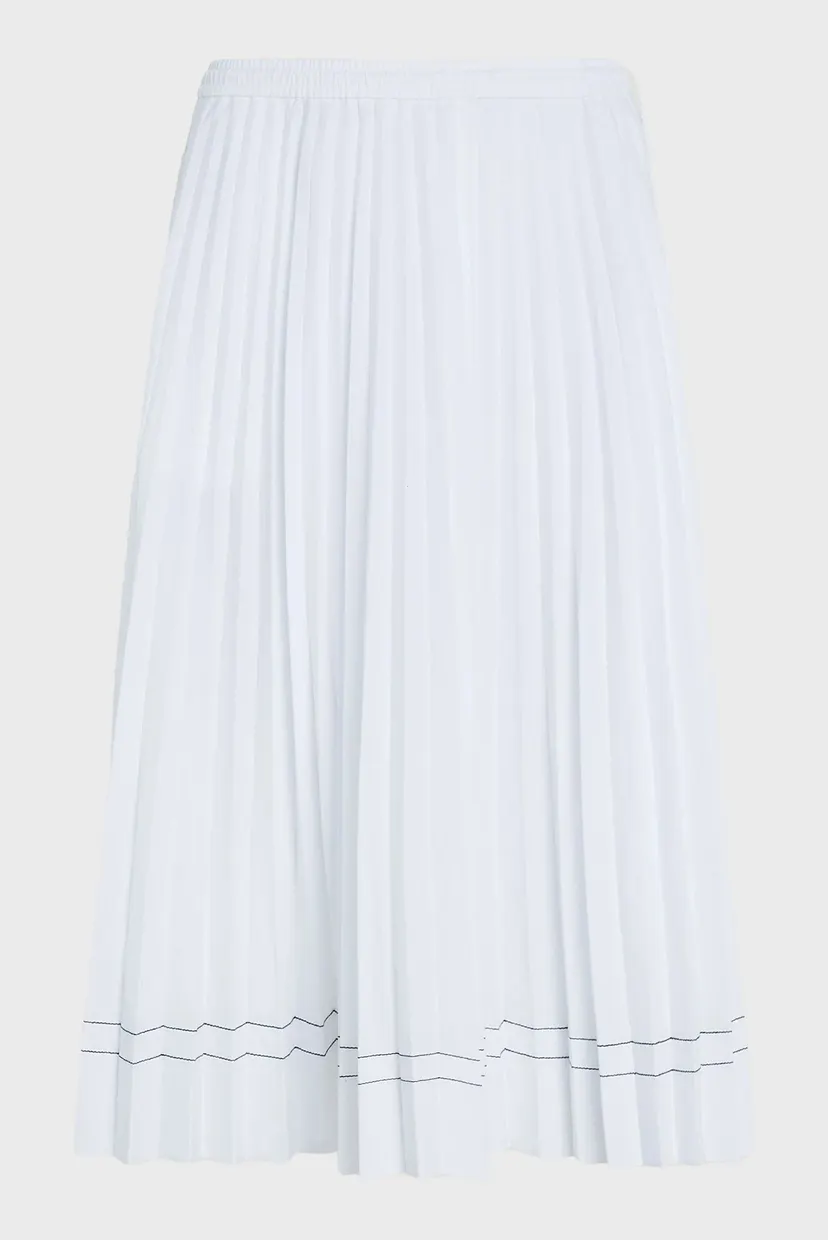 Женская белая плиссированная юбка COTTON STITCH PLEATED LONG 5