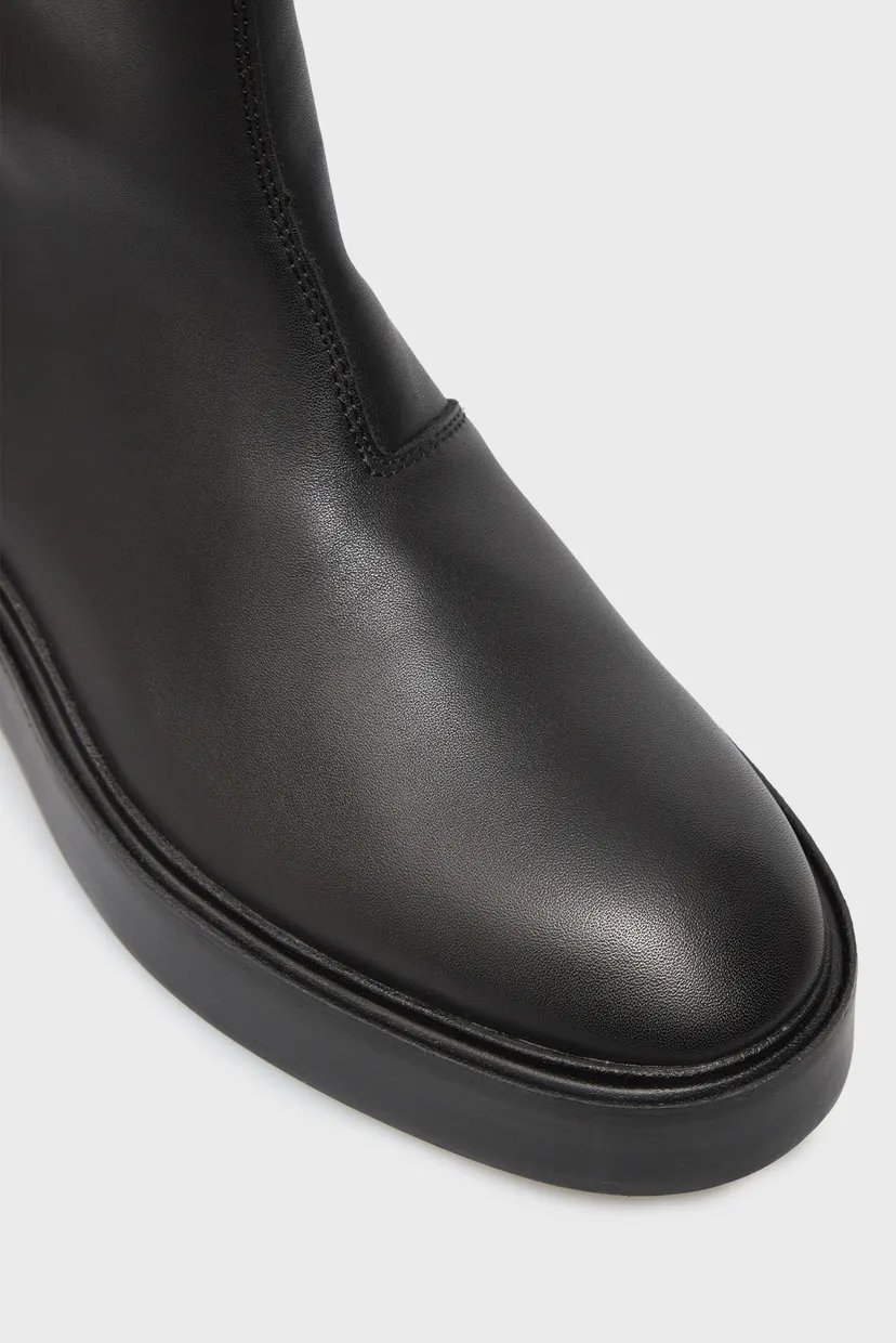 Женские черные кожаные сапоги CONCAVE 4