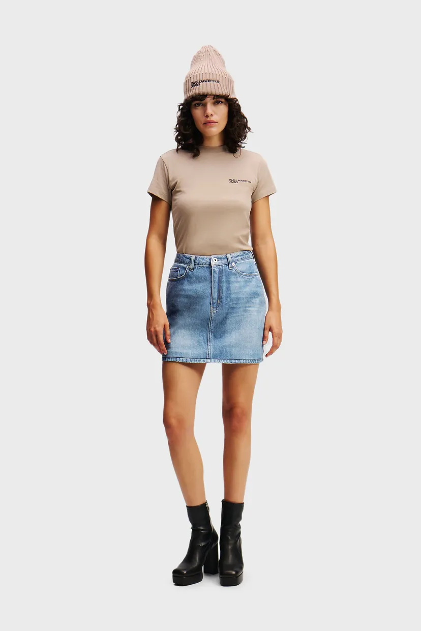 Женская голубая джинсовая юбка KLJ COATED DENIM MINI SKIRT 3