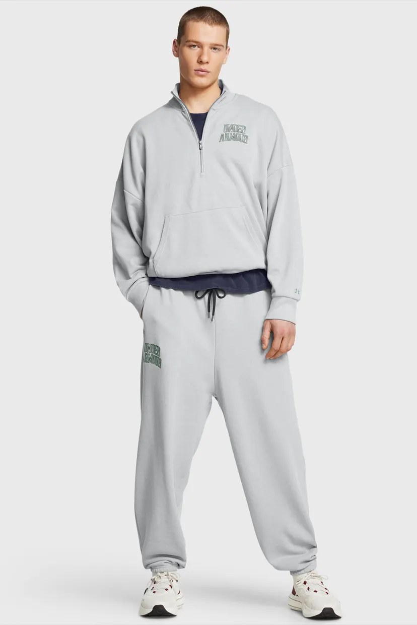 Чоловіча світло-сіра спортивна кофта UA Icon HWT Terry OS 1/2 Zip 3