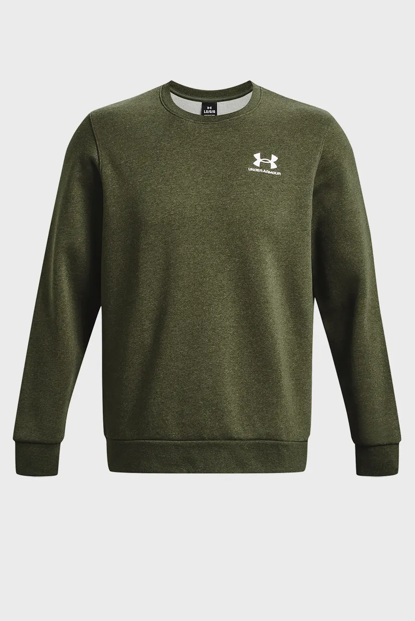 Мужской оливковый свитшот UA Essential Fleece Crew-GRN 5