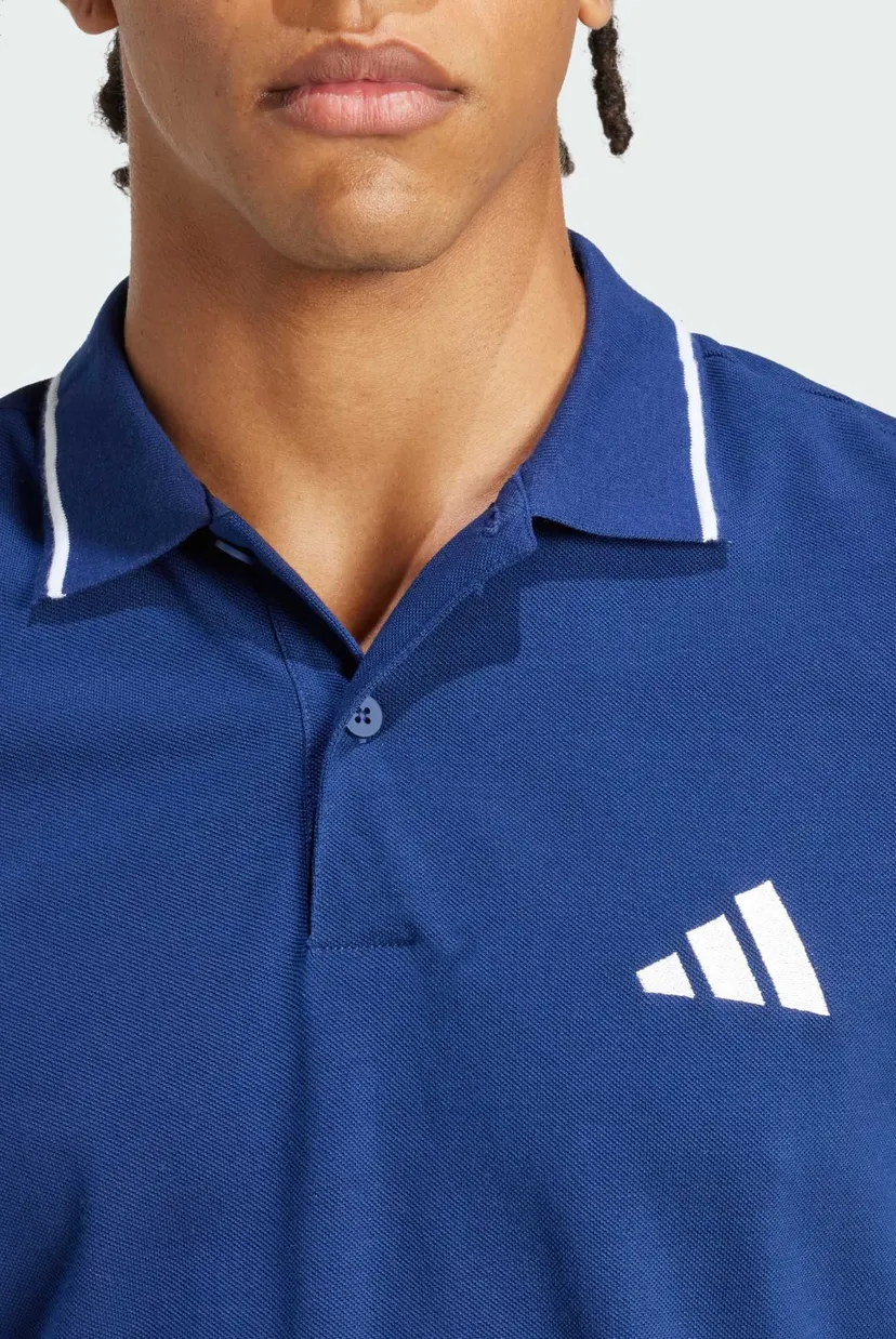 Чоловіче синє поло Essentials Small Logo Piqué 4