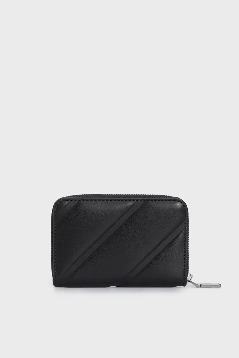 Женский черный кошелек QUILTED MED ZIP AROUND 4