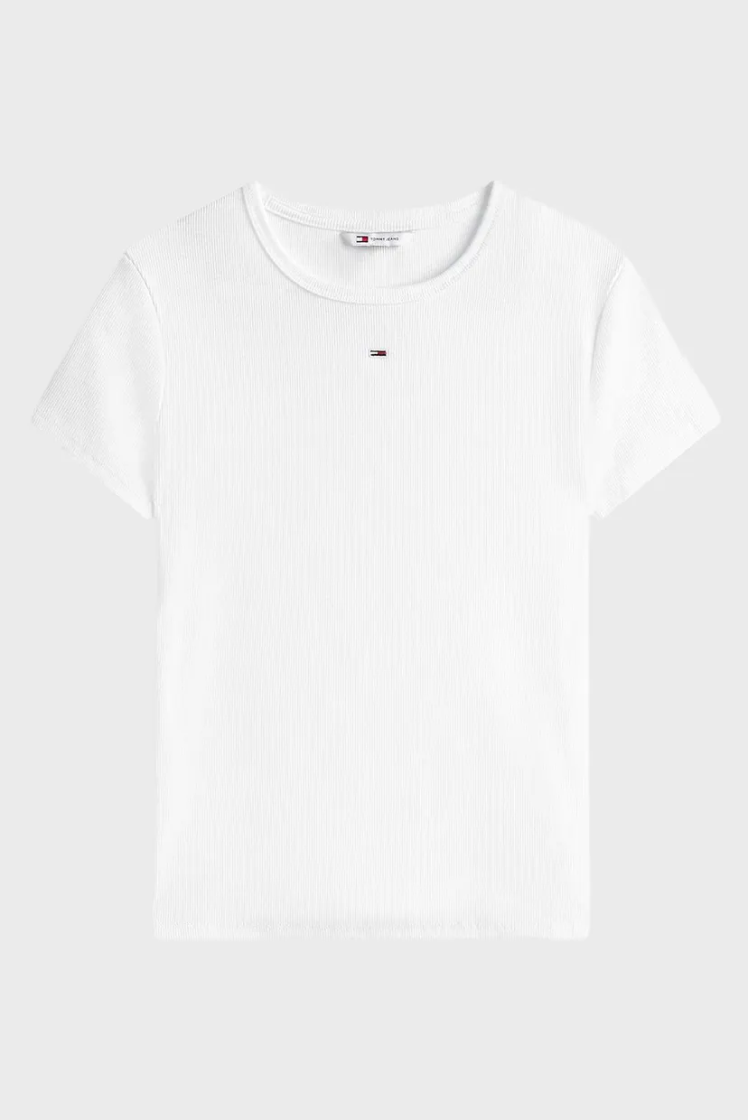 Женская белая футболка TJW SLIM ESSENTIAL RIB SS EXT 5