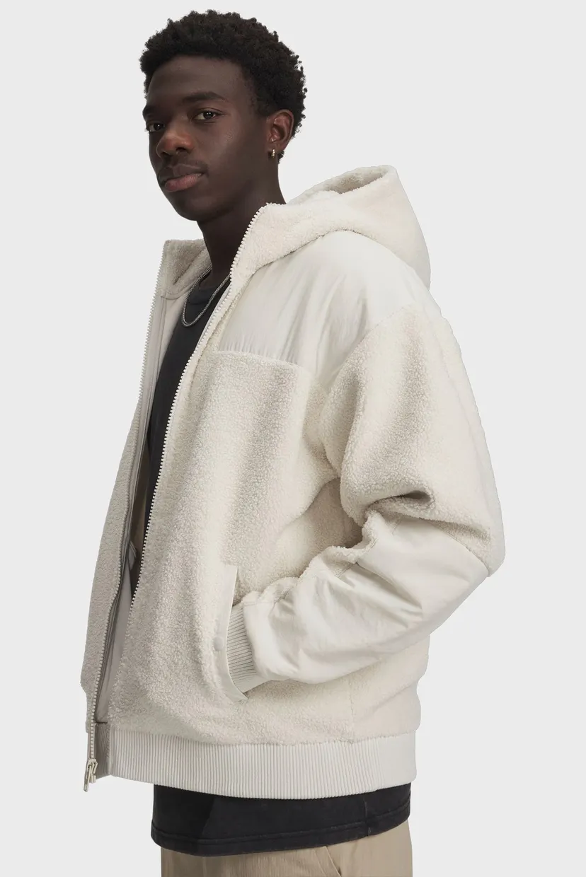 Мужское белое худи UA High Pile Fleece FZ Under Armour 6007055-110