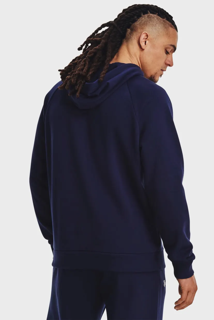 Мужское темно-синее худи UA Rival Fleece Logo HD 3