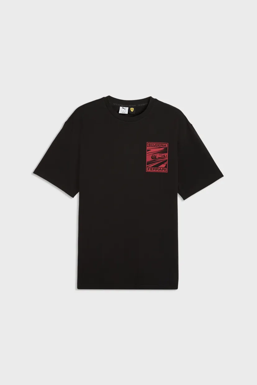 Чоловіча чорна футболка Scuderia Ferrari Graphic Tee Men 4