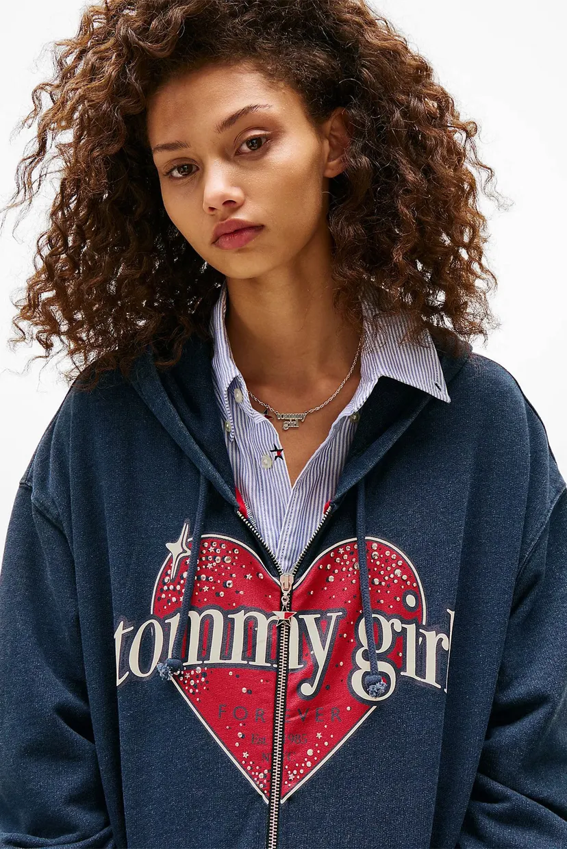 Женское темно-синее худи TOMMY GIRL 4