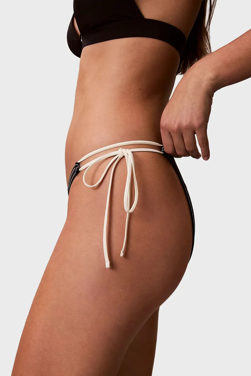 Женские черные трусики от купальника SIDE TIE BOTTOM 3
