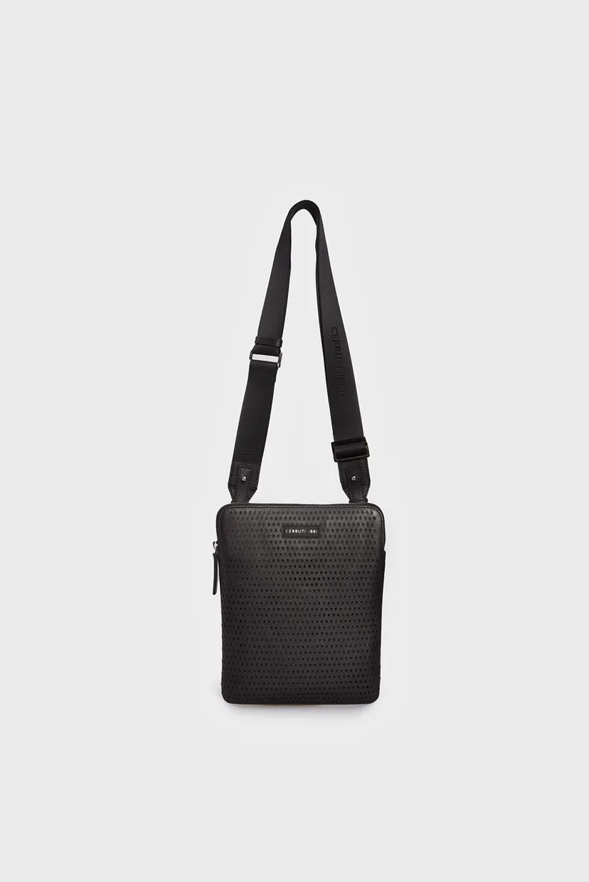 みぃひ様✨【美品 超希少XL】DUVETICA　ACE-wool　CERRUTI Мужская черная кожаная сумка BODYBAG BARRY CERRUTI I88I Cerruti