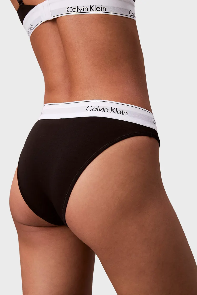 Женские черные трусики HIGH LEG TANGA 4