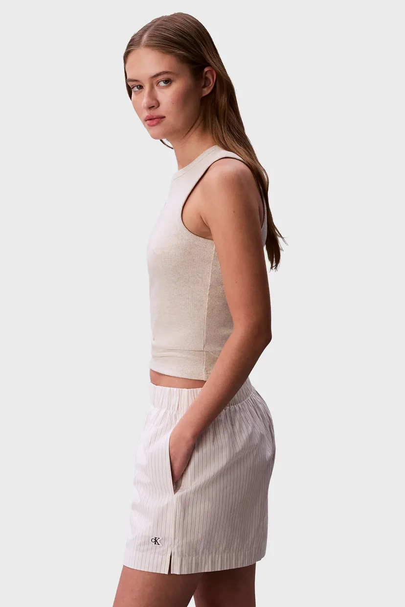 Жіночі білі шорти у смужку POPLIN 3