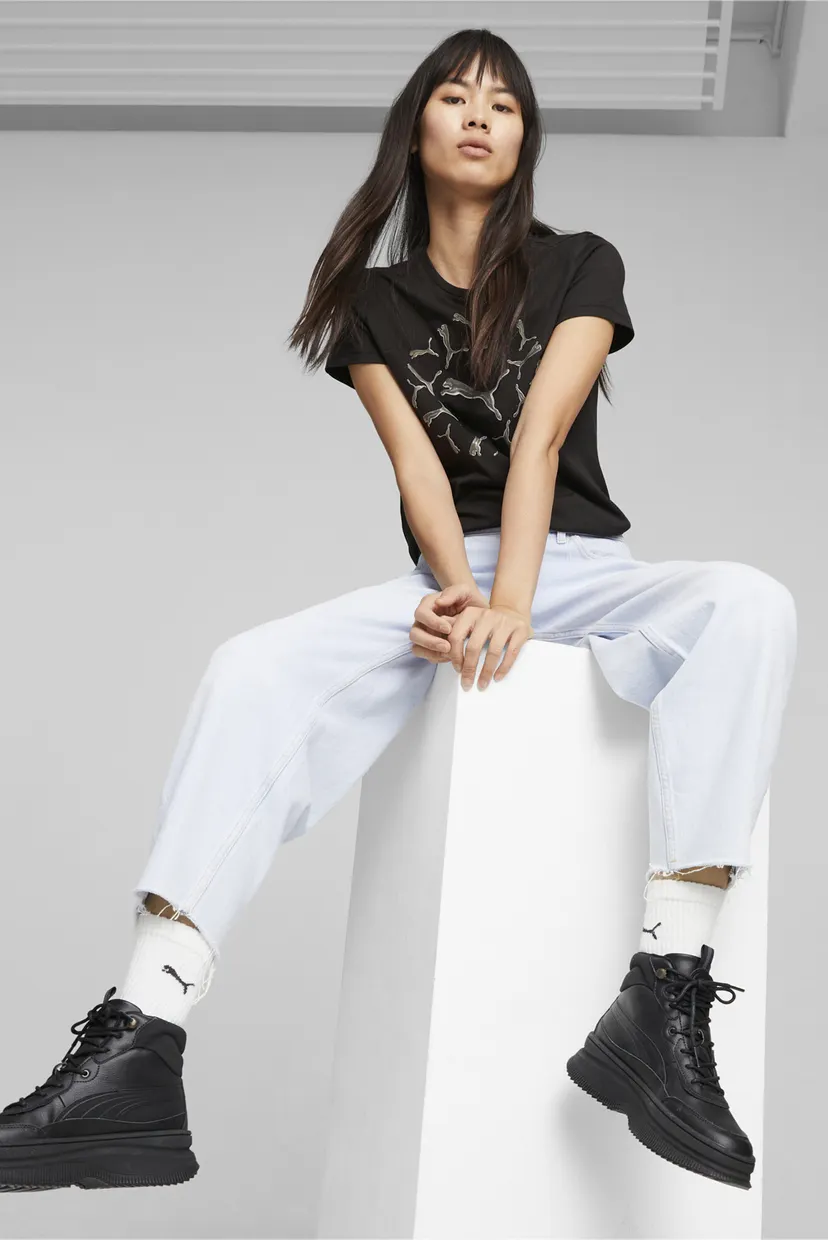 Жіночі чорні шкіряні хайтопи Mayra Women's Sneakers 8