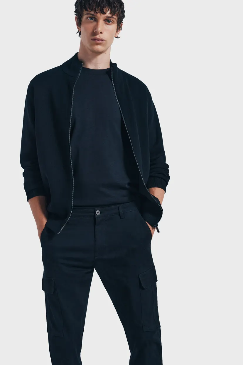 Мужские черные карго Slim Fit 4