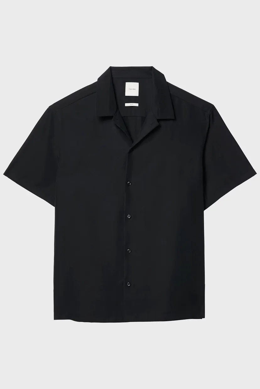 Чоловіча чорна сорочка CAMP COLLAR DRAPEY 6
