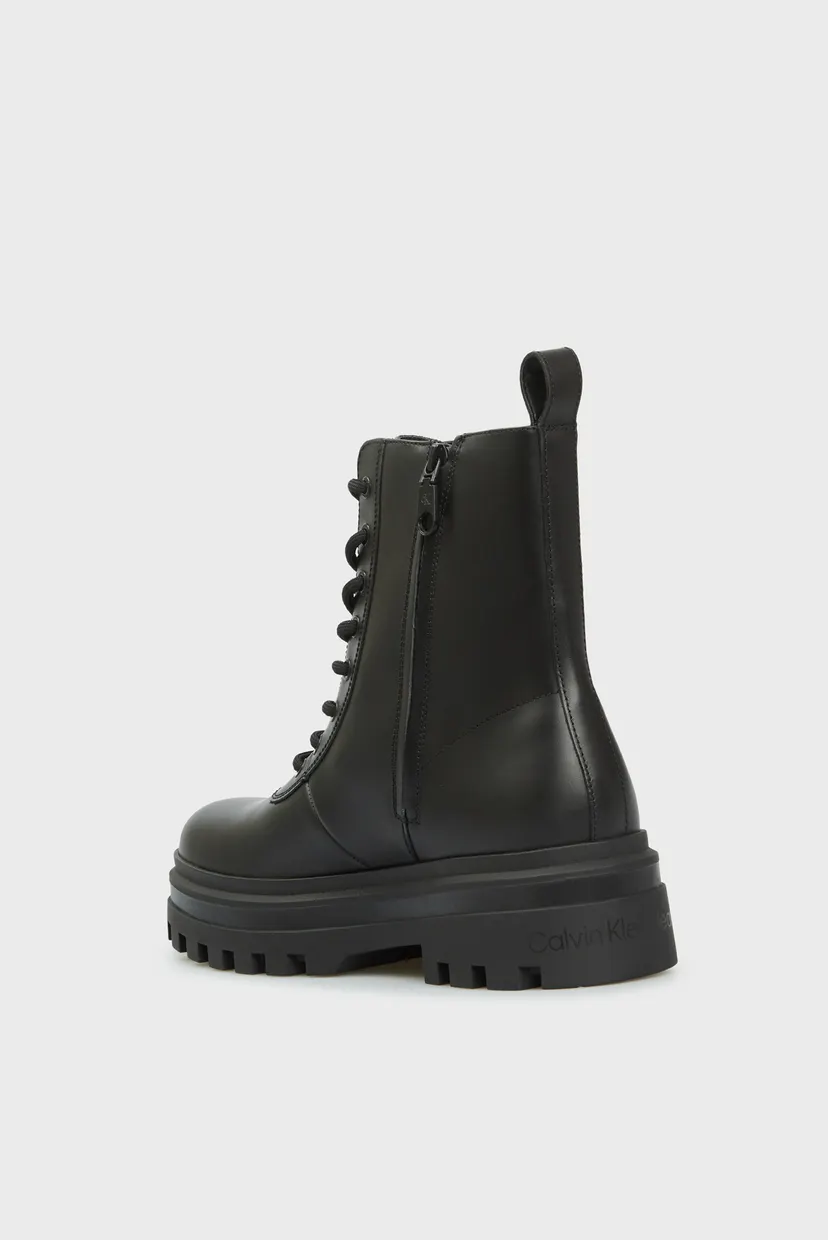 Чоловічі чорні шкіряні черевики LUGGED LACE ZIP BOOT 5