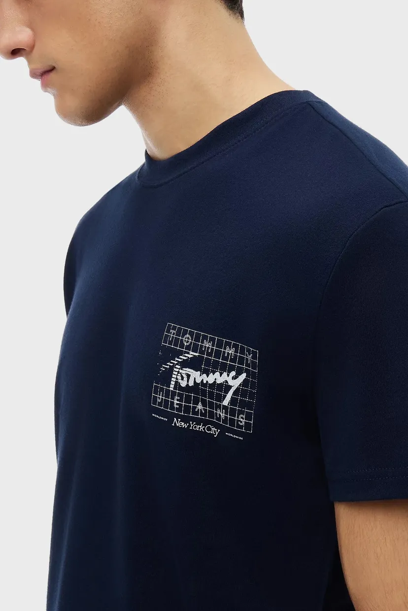 Мужская темно-синяя футболка REG SIGN FLAG SS TEE EXT 4