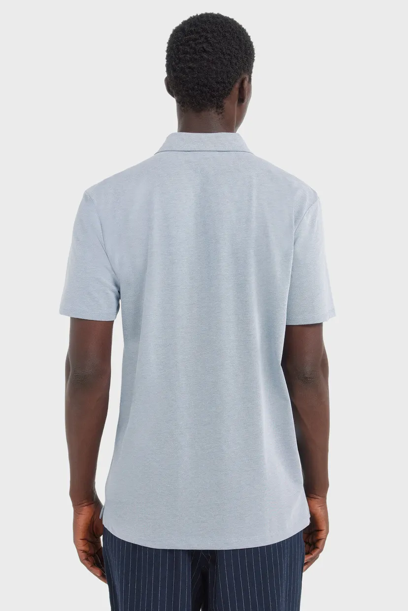 Мужское голубое поло slim fit 3