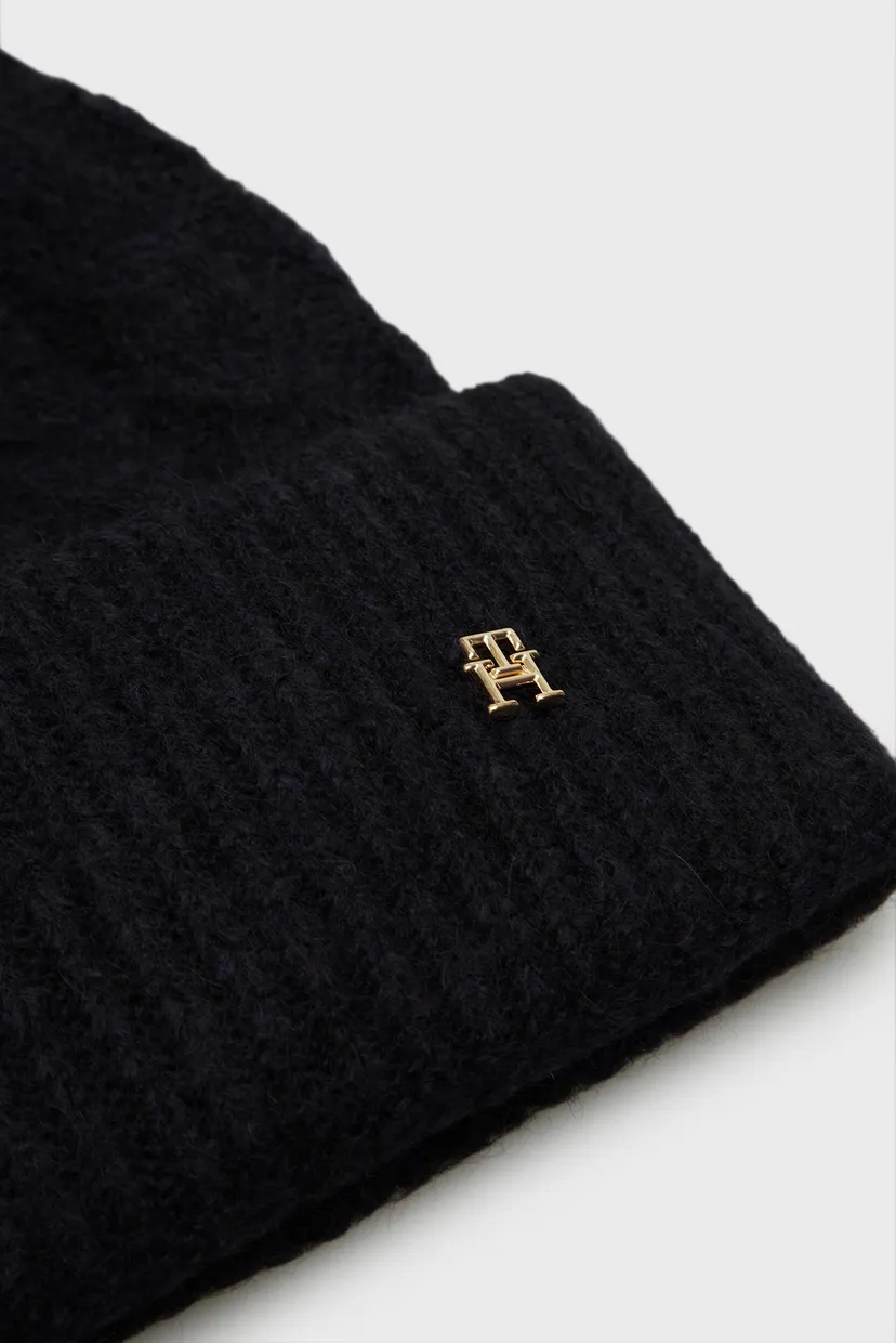 Жіноча темно-синя шапка TH TIMELESS BEANIE CABLE 4
