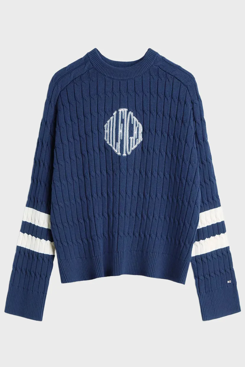 Женский темно-синий джемпер TEXTURED GRAPHIC C-NK LS SWT 5