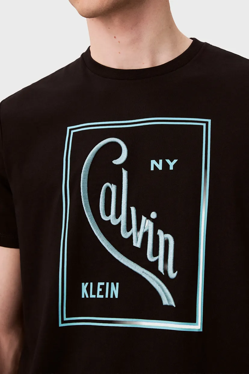 Чоловіча чорна футболка SS 16S CALVIN STAMP 5