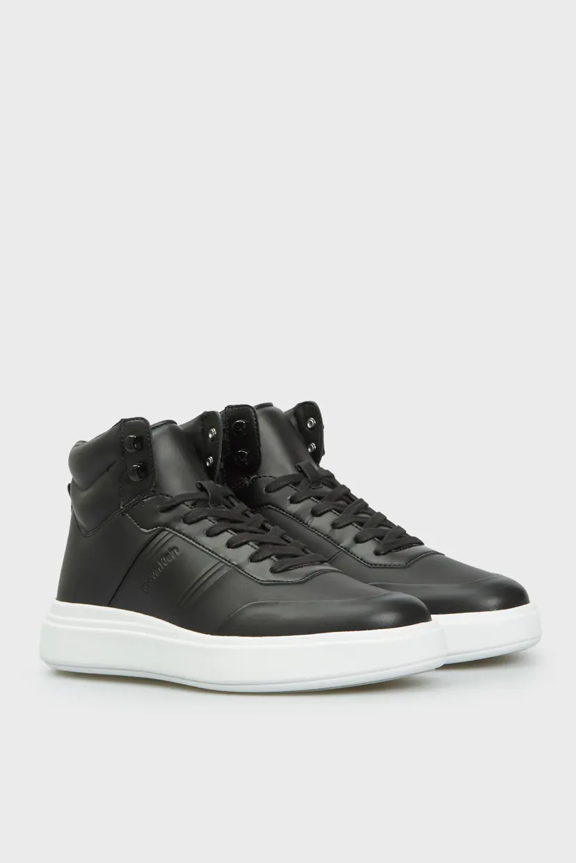 Чоловічі чорні шкіряні кросівки HIGH TOP LACE UP HF 3