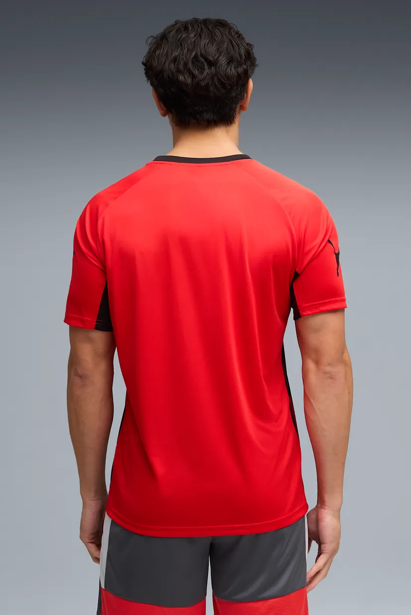 Мужская красная футболка в полоску individualLIGA Graphic Football