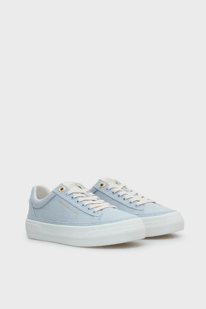 Женские голубые сникерсы FOXING PLATFORM WASHED CANVAS 3