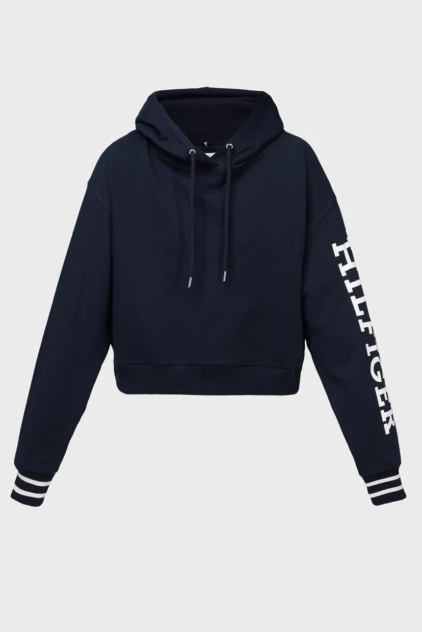 Жіноче темно-синє худі REG MONOTYPE SLV CROP HOODIE 5