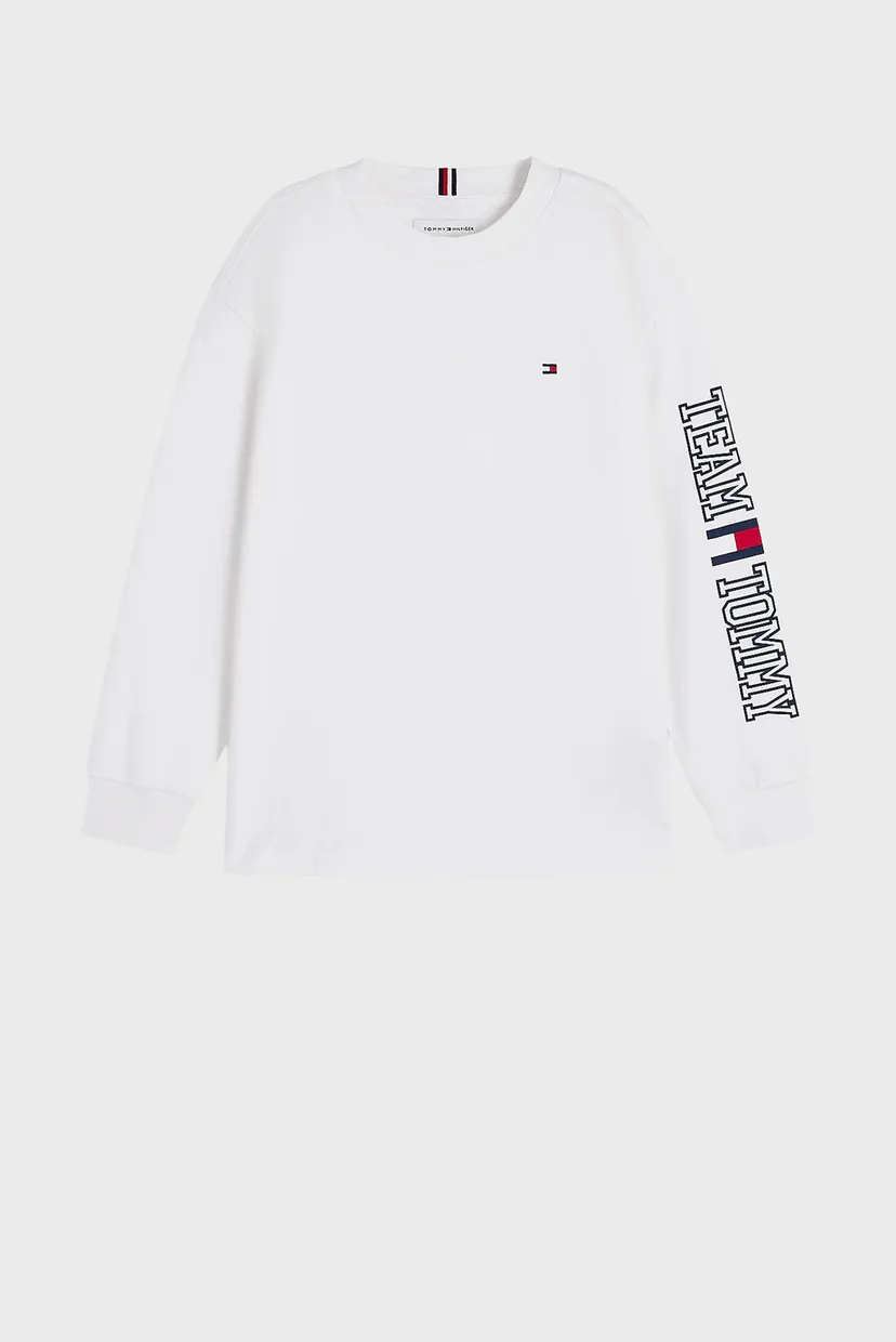 Дитячий білий лонгслів TEAM TOMMY GRAPHIC T-SHIRT LS 5