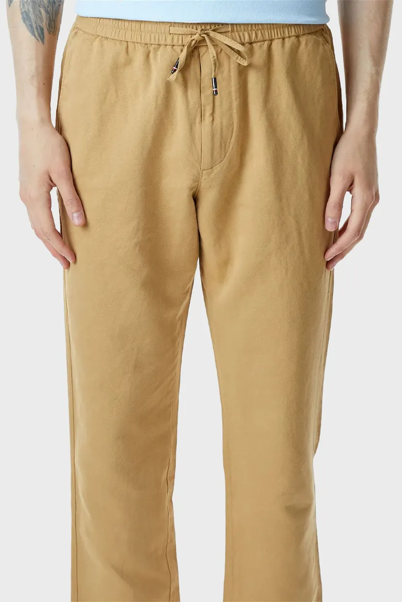 Мужские бежевые льняные брюки CHINO HARLEM PO DRWS CO LINEN 4