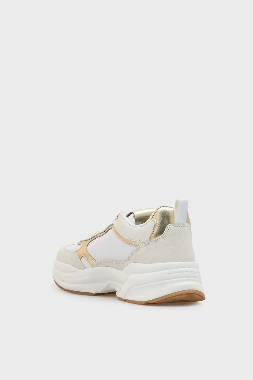 Женские белые кожаные кроссовки CHUNKY RUNNER 5