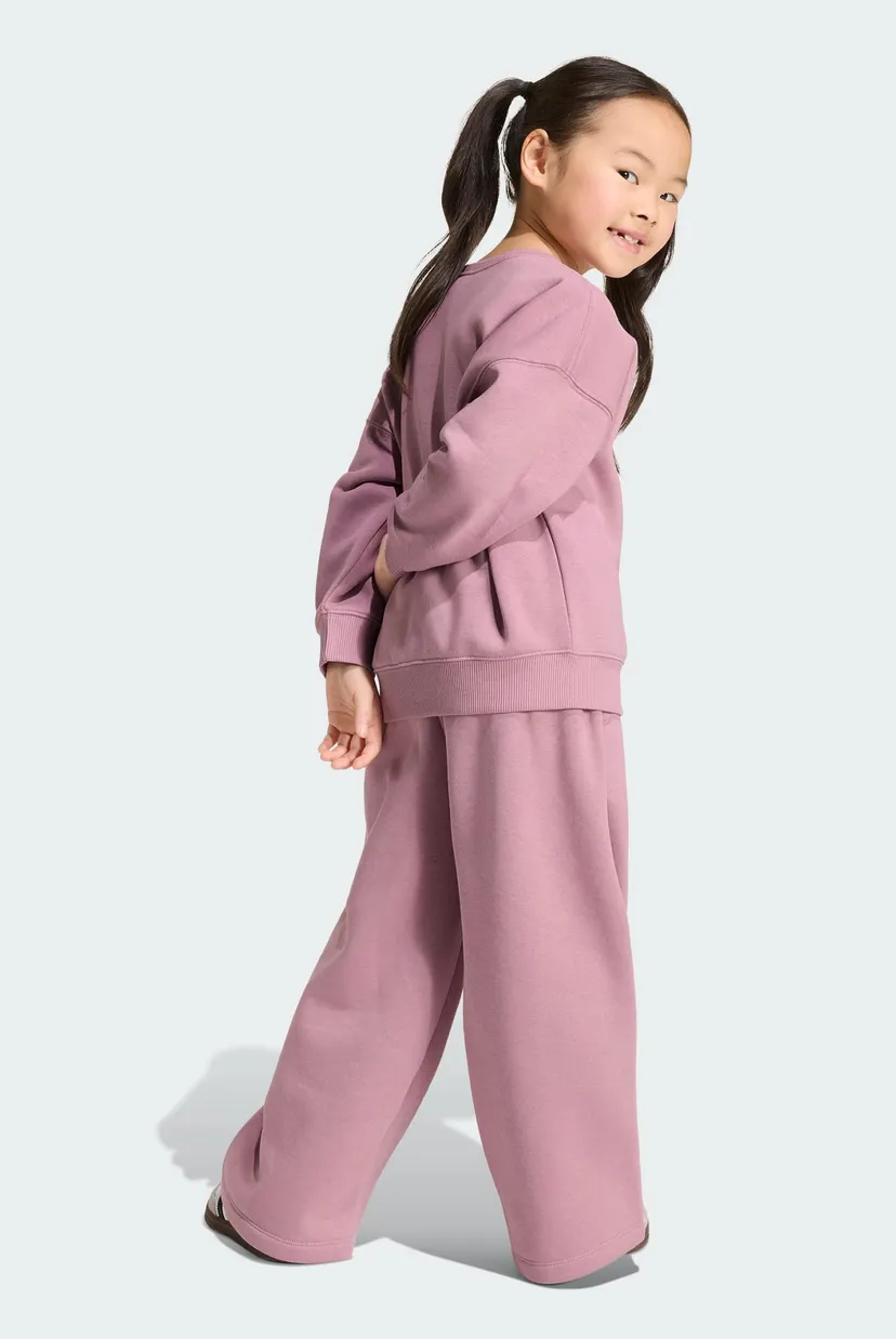 Детский розовый спортивный костюм (свитшот, брюки) LOOSE CREW Top & WIDE LEG PANTS 4
