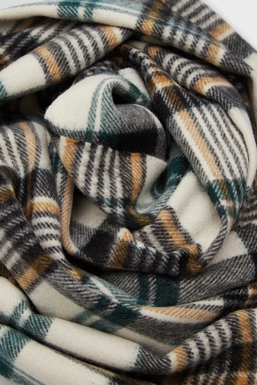 Чоловічий картатий вовняний шарф CHECK WOVEN SCARF 3