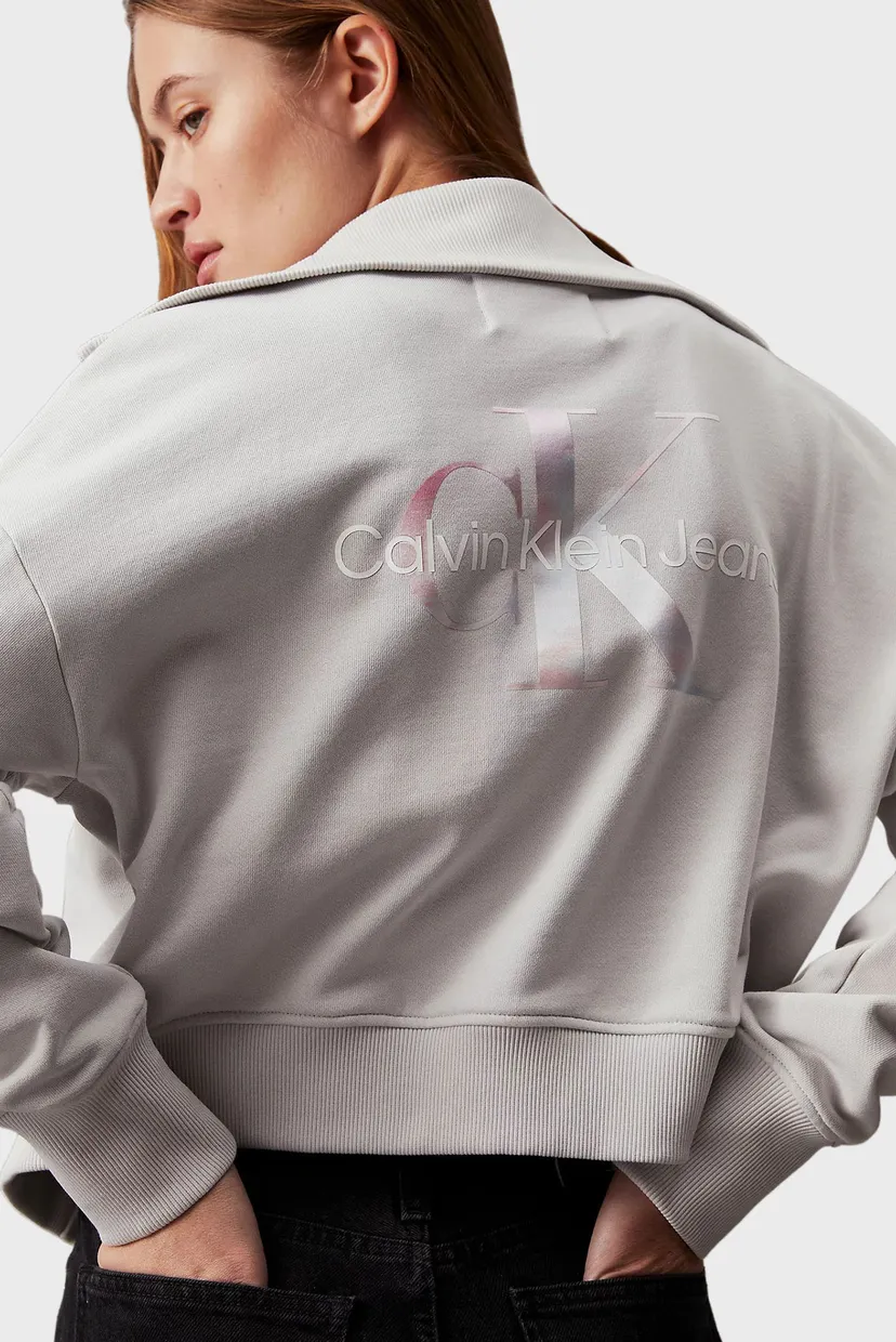 Женская серая спортивная кофта DIFFUSED MONOLOGO ZIP-THROUGH 4