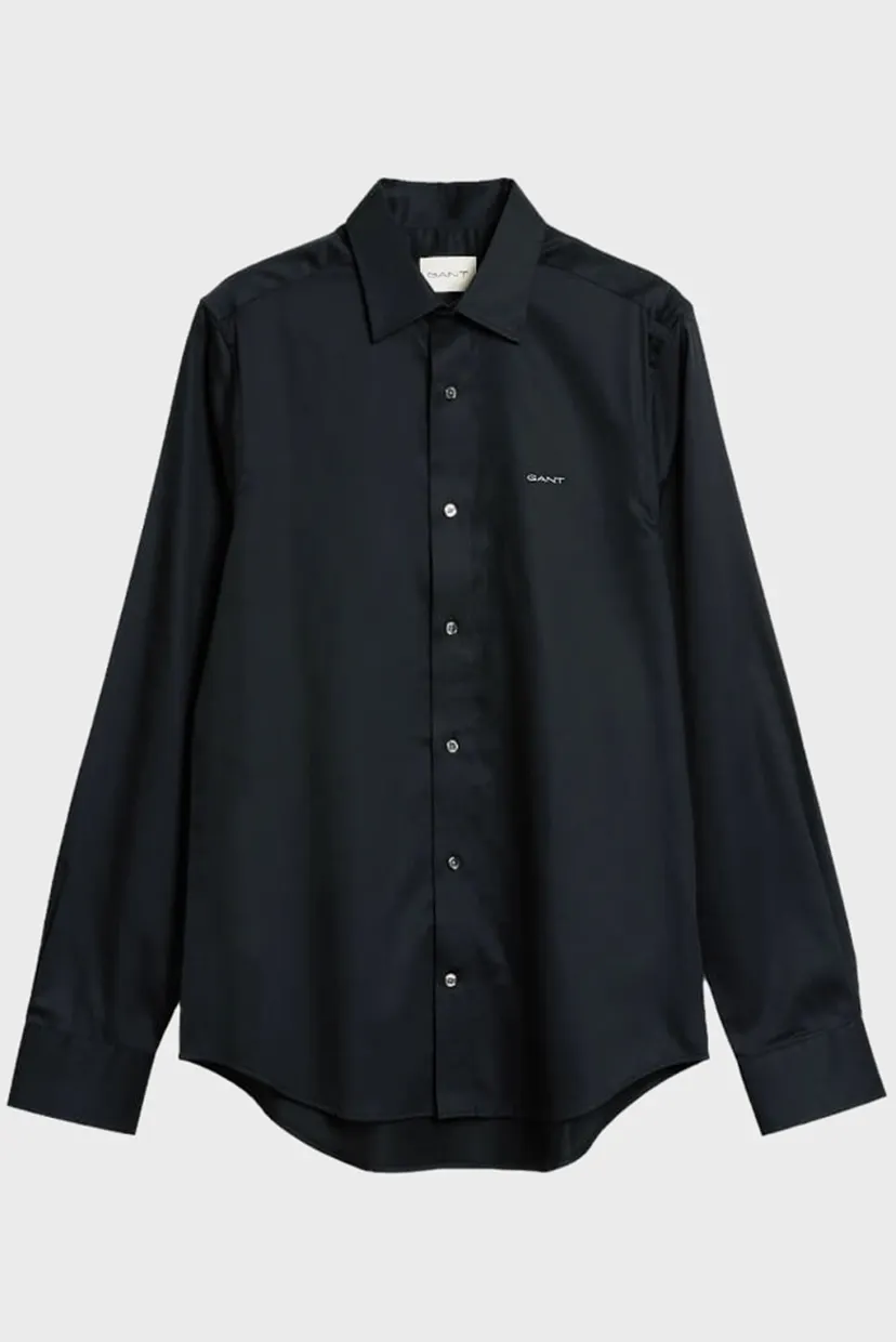 Мужская черная рубашка SLIM SATEEN SHIRT 5