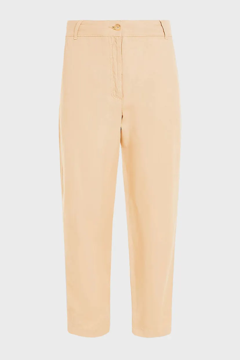 Женские бежевые брюки COTTON LINEN SLIM STRAIGHT 5