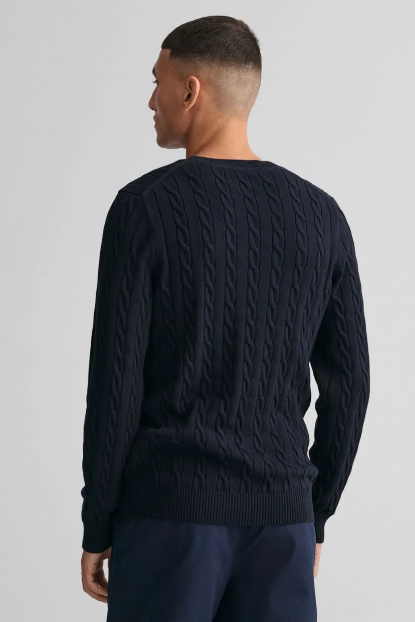Чоловічий темно-синій джемпер COTTON CABLE C-NECK 3