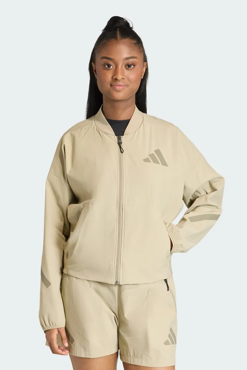 Жіночий бежевий бомбер ADIDAS Z.N.E. WOVEN adidas KD8509 — MD-Fashion