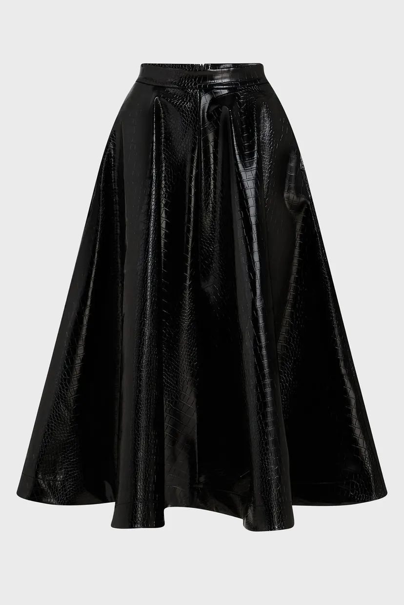 Женская черная юбка FAUX LEATHER 5